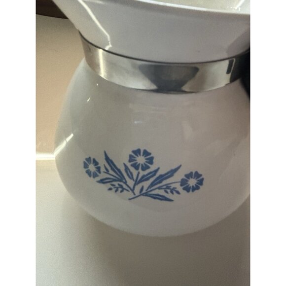 RARE Backstamp 1958 Vintage Corning Ware Blue Cornflower 6 Cup Teapot with lid - Picture 3 of 8